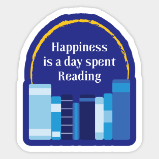 Happiness is a Day Spent Reading | Blue | Royal Sticker